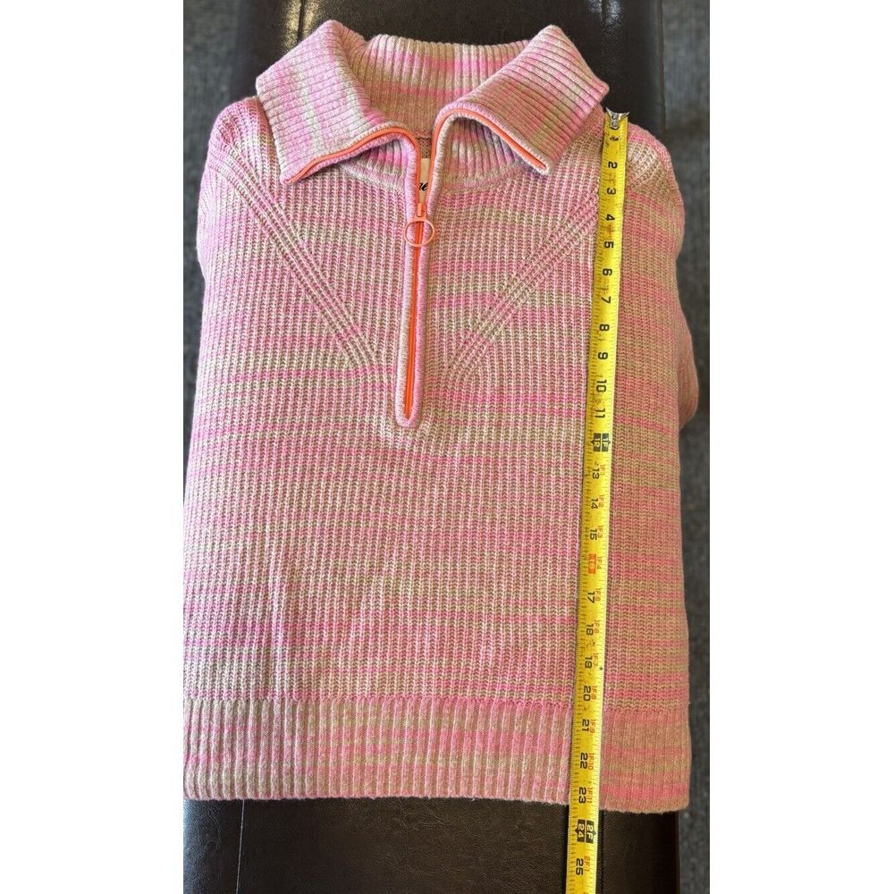 Aerie 1/4 Zip Sweater Women's Sz XL Tan Pink Soft - Picture 7 of 8